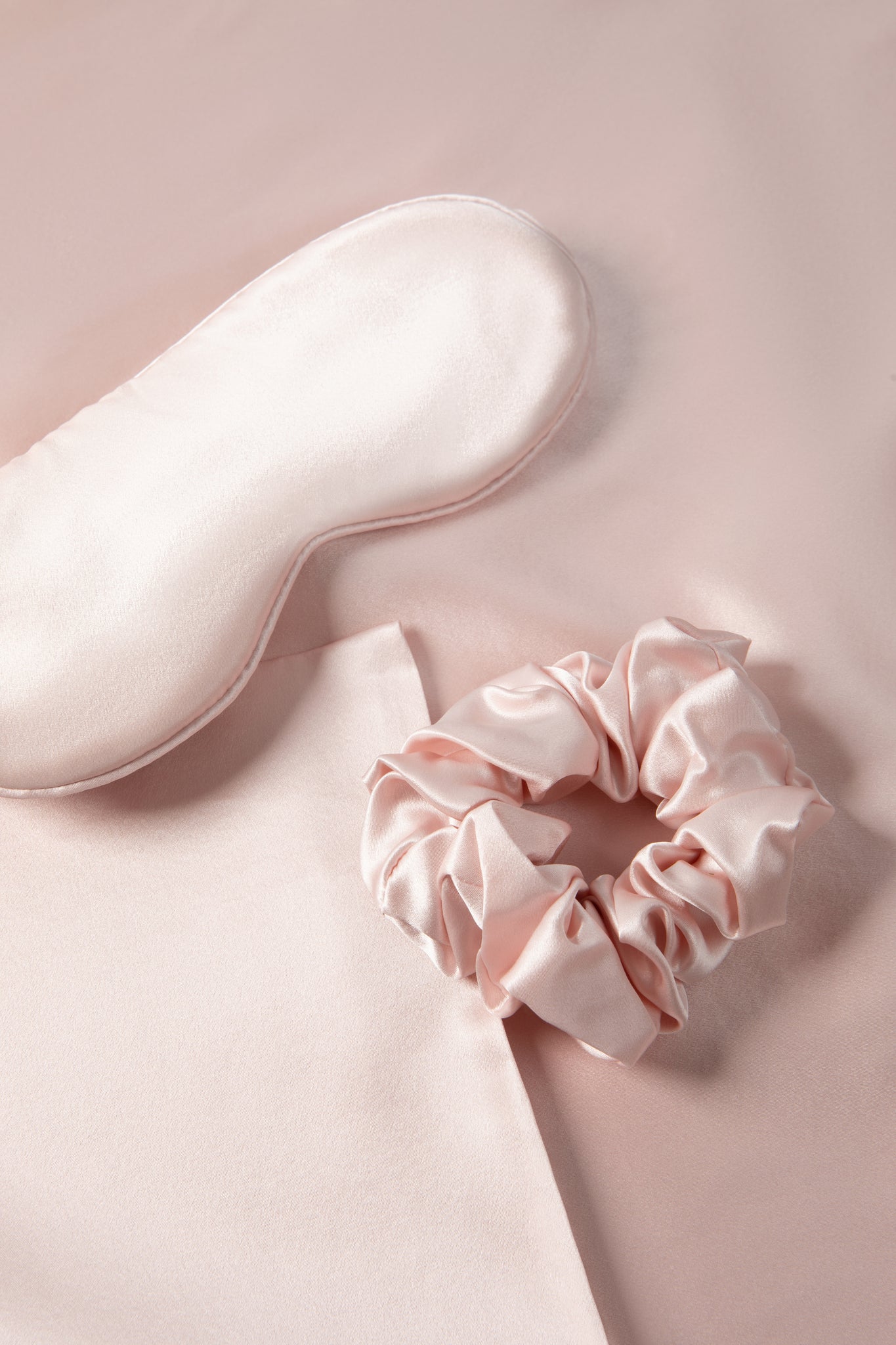 Blush Pink Pure Silk Pillowcase Sleep Set